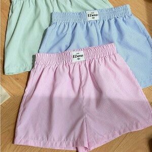 Women's Striped Shorts - Pink, Blue, Green